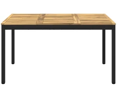 Sodo vakarienės stalas Balta ir juoda 141 x 80,5 x 75 cm