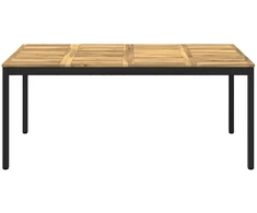 Sodo vakarienės stalas Balta ir juoda 147 x 88,5 x 75 cm
