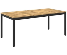 Sodo vakarienės stalas Balta ir juoda 147 x 88,5 x 75 cm