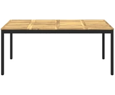Sodo vakarienės stalas Balta ir juoda 180 x 88,5 x 75 cm