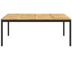 Sodo vakarienės stalas Balta ir juoda 196 x 100,5 x 75 cm