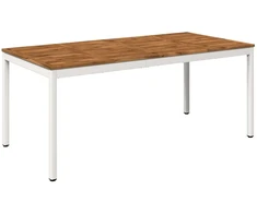 Sodo vakarienės stalas Natūrali ir Balta 180 x 88,5 x 75 cm
