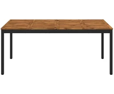 Sodo vakarienės stalas Natūrali ir juoda 180 x 88,5 x 75 cm