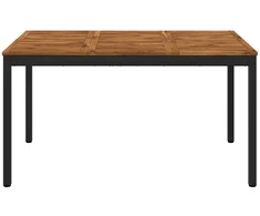 Sodo vakarienės stalas Natūrali ir juoda 141 x 80,5 x 75 cm