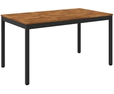 Sodo vakarienės stalas Natūrali ir juoda 141 x 80,5 x 75 cm