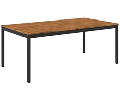 Sodo vakarienės stalas Natūrali ir juoda 196 x 100,5 x 75 cm