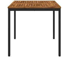 Sodo vakarienės stalas Natūrali ir juoda 80 x 80,5 x 75 cm