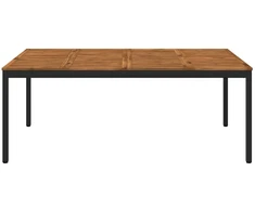 Sodo vakarienės stalas Natūrali ir juoda 196 x 100,5 x 75 cm