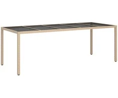 Sodo stalas Smėlio 250 x 100 x 75 cm poliratanas