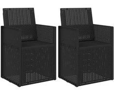 Sodo Valgomojo Kėdės 2 pcs Antracitas 53 x 47 x 88,5 cm PP