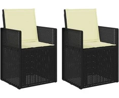 Sodo Valgomojo Kėdės 2 pcs Antracito ir kreminė PP
