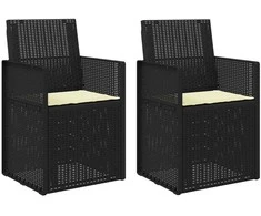 Sodo Valgomojo Kėdės 2 pcs Antracito ir kreminė PP