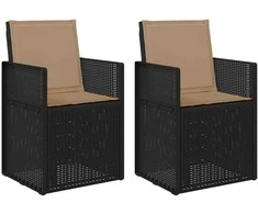 Sodo Valgomojo Kėdės 2 pcs Antracito ir taupe PP