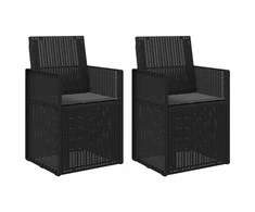 Sodo Valgomojo Kėdės 2 pcs Antracito PP