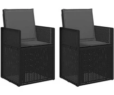 Sodo Valgomojo Kėdės 2 pcs Antracito PP