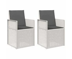 Sodo Valgomojo Kėdės 2 pcs Balta ir antracito PP