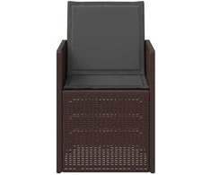 Sodo Valgomojo Kėdės 2 pcs Ruda ir antracito PP