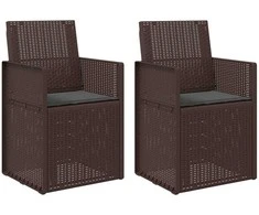 Sodo Valgomojo Kėdės 2 pcs Ruda ir antracito PP
