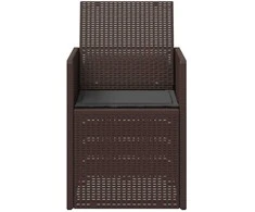 Sodo Valgomojo Kėdės 2 pcs Ruda ir antracito PP