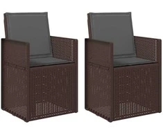 Sodo Valgomojo Kėdės 2 pcs Ruda ir antracito PP