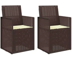 Sodo Valgomojo Kėdės 2 pcs Ruda ir kreminė PP