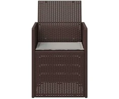 Sodo Valgomojo Kėdės 2 pcs Ruda ir šviesiai pilka PP