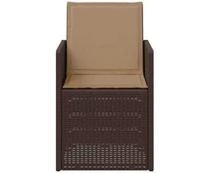 Sodo Valgomojo Kėdės 2 pcs Ruda ir taupe PP