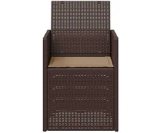 Sodo Valgomojo Kėdės 2 pcs Ruda ir taupe PP