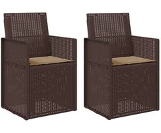 Sodo Valgomojo Kėdės 2 pcs Ruda ir taupe PP