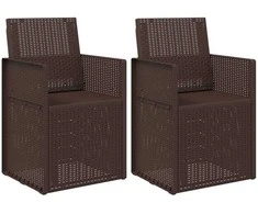 Sodo Valgomojo Kėdės 2 pcs Ruda PP