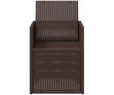 Sodo Valgomojo Kėdės 2 pcs Ruda PP