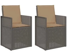 Sodo Valgomojo Kėdės 2 pcs Šviesiai pilka, Taupe PP