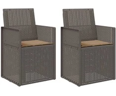 Sodo Valgomojo Kėdės 2 pcs Šviesiai pilka, Taupe PP