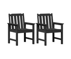 Sodo valgomoji kėdė 2 pcs Juoda 65,5 x 59 x 88 cm HDPE