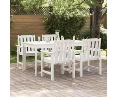 Sodo Kėdė 4 pcs Balta 65.5 x 59 x 88 cm Polietilenas