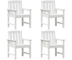Sodo Kėdė 4 pcs Balta 65.5 x 59 x 88 cm Polietilenas