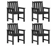 Sodo Kėdė 4 pcs Juoda 65.5 x 59 x 88 cm Polietilenas