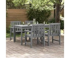 Sodo Kėdė 4 pcs Šviesiai pilka 65.5 x 59 x 88 cm Polietilenas