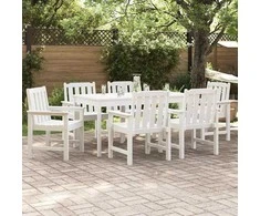 Sodo Kėdė 6 pcs Balta 65.5 x 59 x 88 cm Polietilenas