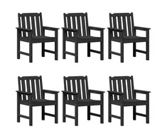 Sodo Kėdė 6 pcs Juoda 65.5 x 59 x 88 cm Polietilenas