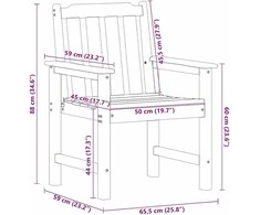 Sodo Kėdė 6 pcs Šviesiai pilka 65.5 x 59 x 88 cm Polietilenas