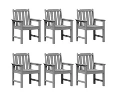 Sodo Kėdė 6 pcs Šviesiai pilka 65.5 x 59 x 88 cm Polietilenas