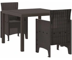 Lauko baldų komplektas Sodo valgomojo komplektas 3 pcs Ruda Polipropilenas