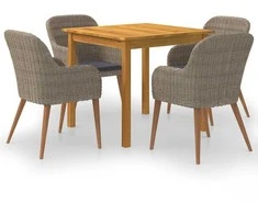 Lauko baldų komplektas Sodo valgomojo komplektas, 5 dalių, rudas