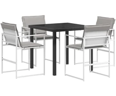 Sodo valgomojo komplektas 5 pcs Balta ir šviesiai pilka