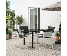 Sodo valgomojo komplektas 5 pcs Balta ir antracito