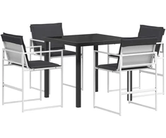 Sodo valgomojo komplektas 5 pcs Balta ir antracito
