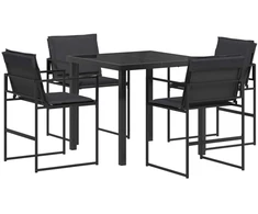 Sodo valgomojo komplektas 5 pcs Juoda ir Tamsiai pilka