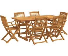 Lauko baldų komplektas Sodo valgomojo komplektas, 7 dalių, 180x90x75 cm, akacija