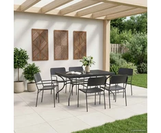 Sodo valgomojo komplektas 7 pcs Antracito Plienas